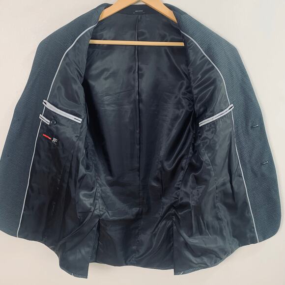 JF J. Ferrar Sz 36R Men's Slim Fit Sport Coat Blazer Jacket Black Career Travel - Picture 3 of 8